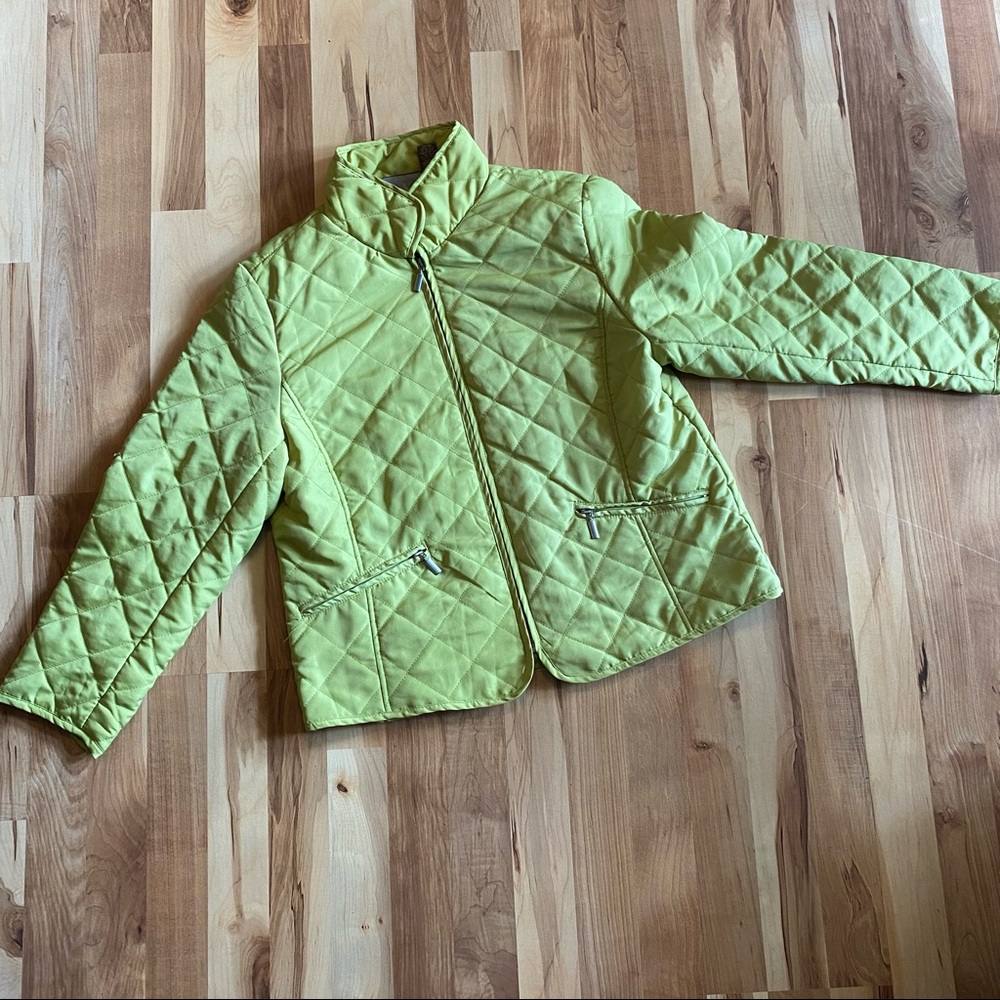 Lime Green Quilted Puffer Jacket | L